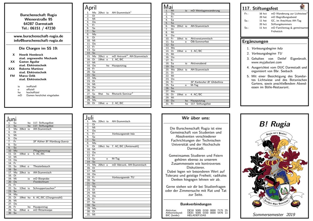 Semesterprogramm SS2019